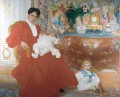 Mme dora lamm et ses deux fils aînés 1903 Carl Larsson